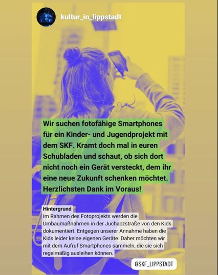 Wir suchen fotofähige Smartphones für ein Kinder- und Jugendprojekt